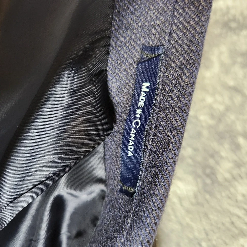 RRL Double RL Ralph Lauren Blazer‎ Men's Gray/Blue 41 Wool 2 Button Jacket HOLES